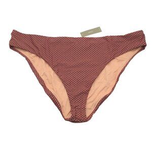 J Crew High-Rise Cheeky Bikini Bottom In Polka Dot Brown 3X